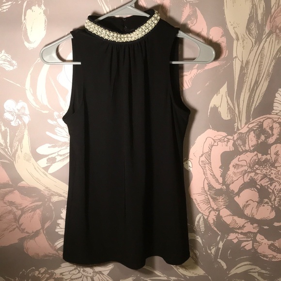 {White House Black Market} Faux Pearl Trim Halter - Picture 2 of 8